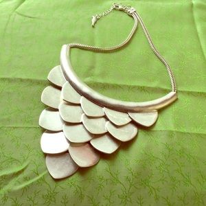 C+I Metal Bib Statement Necklace